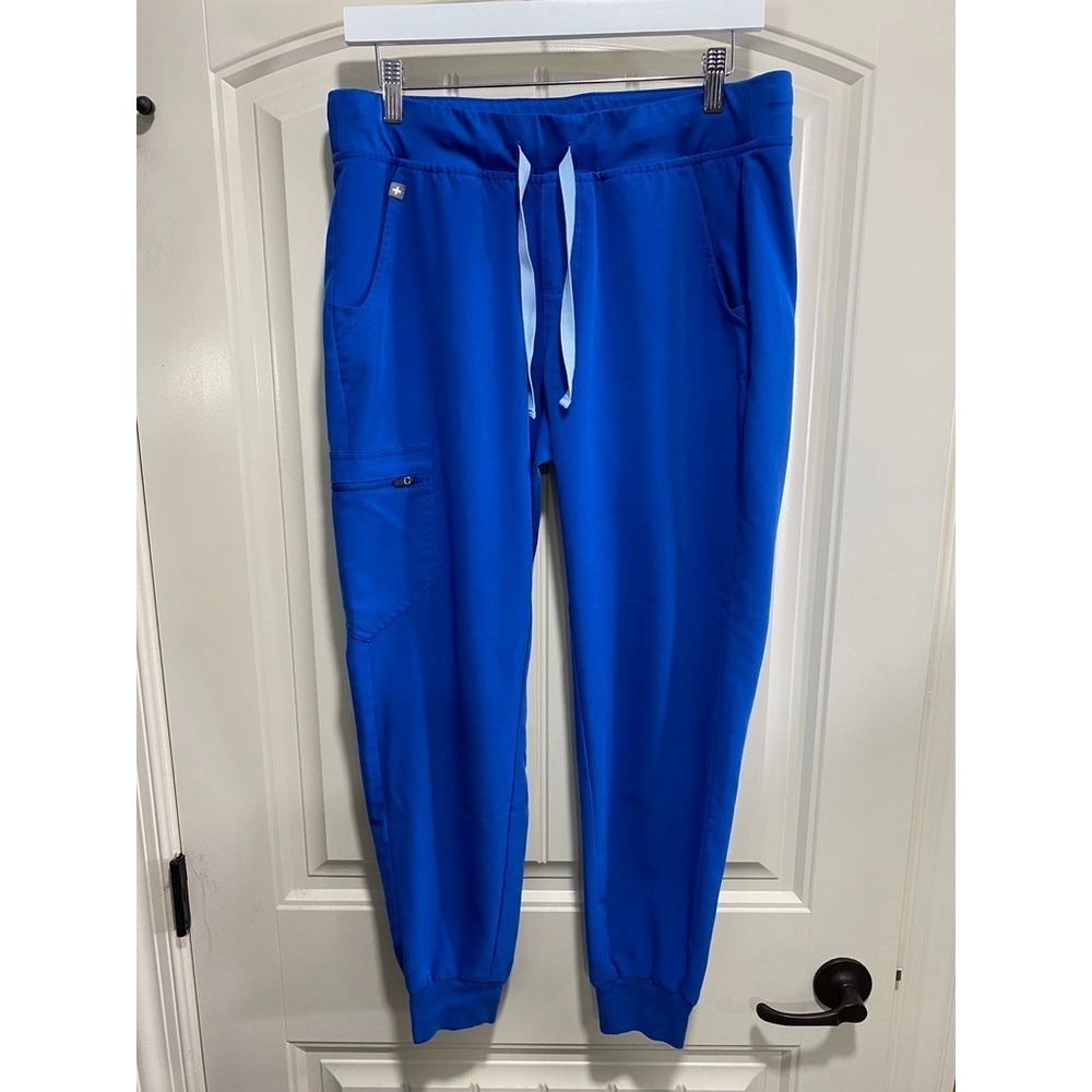 FIGS Pants Womens Medium Blue Zamora Jogger Scrub Nurse Uniform Cuffed Casual